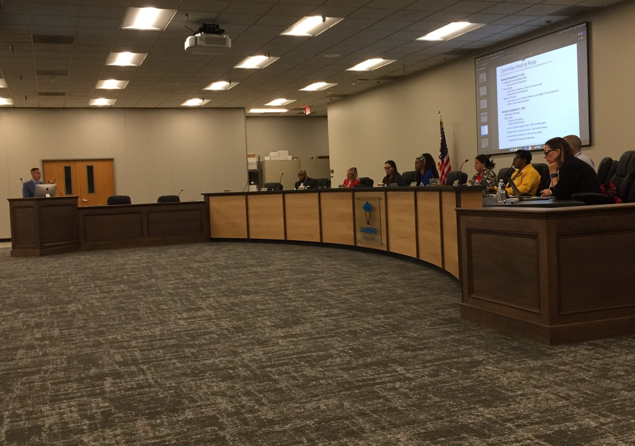 Lawrence school board discusses priorities for budget discussion, potential school